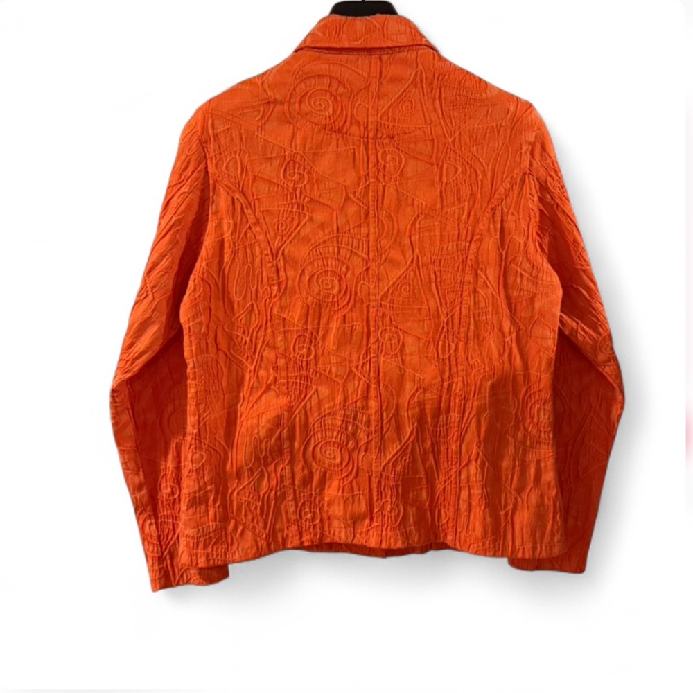 VTG Women’s Orange Embroidered 3D Button-Up Shirt Jacket/Blazer Size Medium - Picture 5 of 5